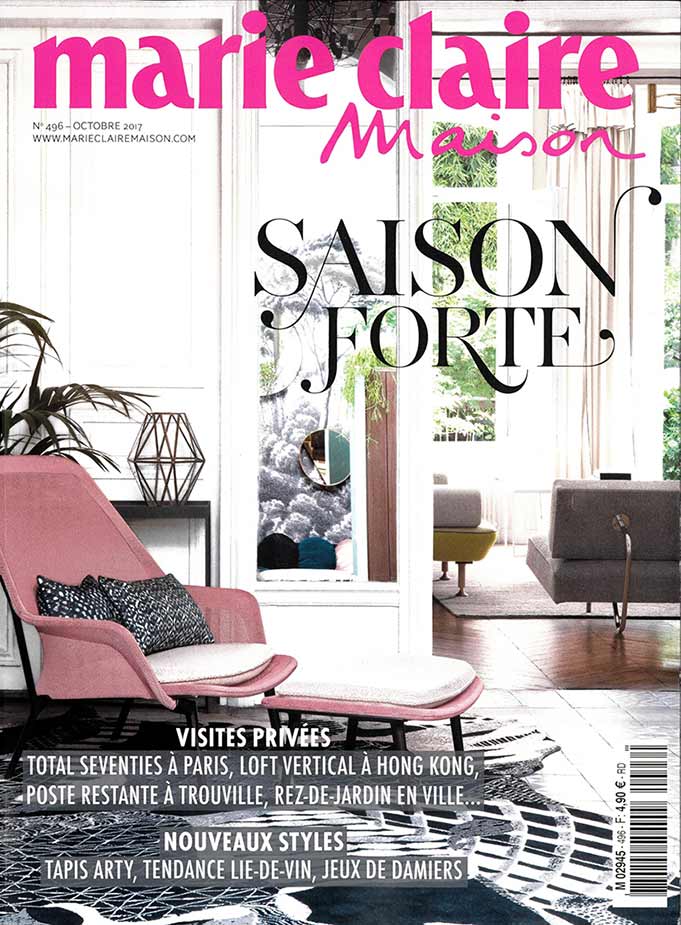 Ohmywall parution  Marie Claire Maison 2017 papier peint vue de paris par Thomas Lable