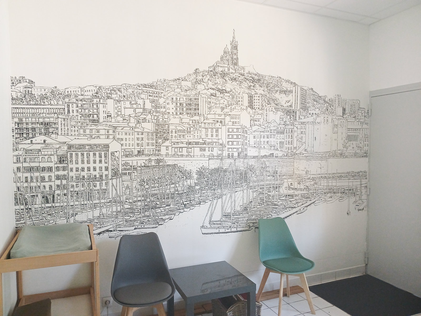 Papier peint Marseille Vieux Port Panoramique