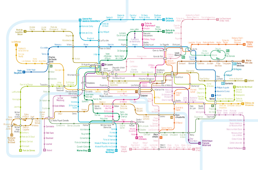 Papier peint PLAN DU METRO DE PARIS