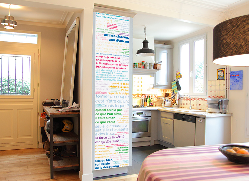 Lé unique de papier peint PROVERBES en Couleur Déco