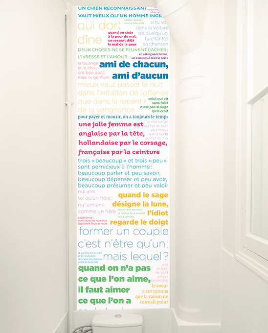 Lé unique de papier peint PROVERBES en Couleur Déco