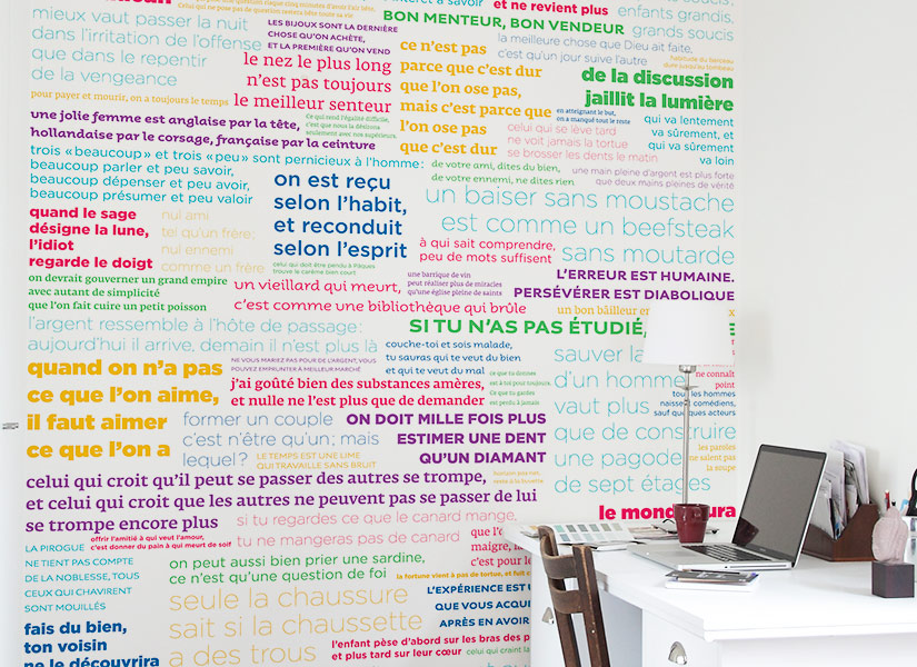 Papier peint PROVERBES en couleur Medium