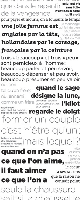 Lé unique de papier peint PROVERBES en Noir et blanc Déco