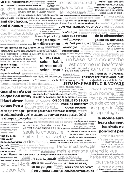 Papier peint PROVERBES en Noir et blanc Medium