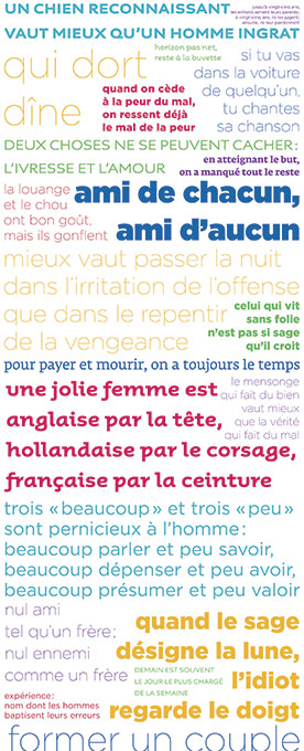 Lé unique de papier peint PROVERBES en Couleur Déco