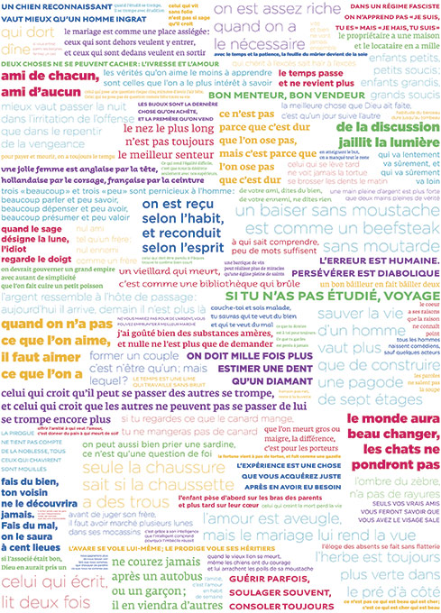 Papier peint PROVERBES en couleur Medium