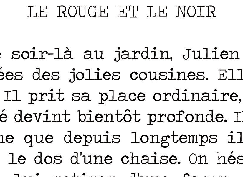 Papier peint STENDHAL Le Rouge et le Noir