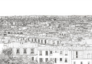 Papier peint Vue de Paris Opéra Grand Palais Panoramique