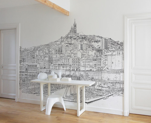 Papier peint Marseille Vieux-Port Panoramique