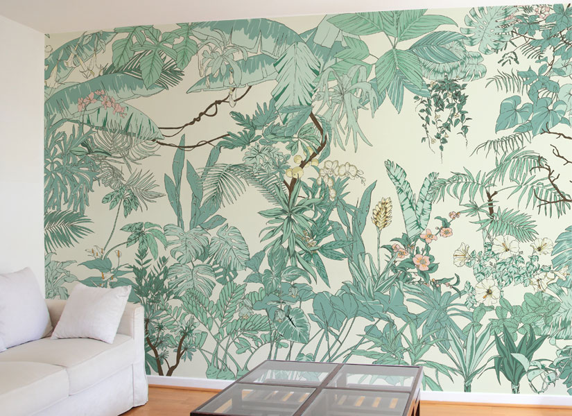 Papier peint panoramique - jungle et koala - forêt tropicale - koala's  paradise - 510cm x 280cm (l x h) Couleur vert La Touche Originale